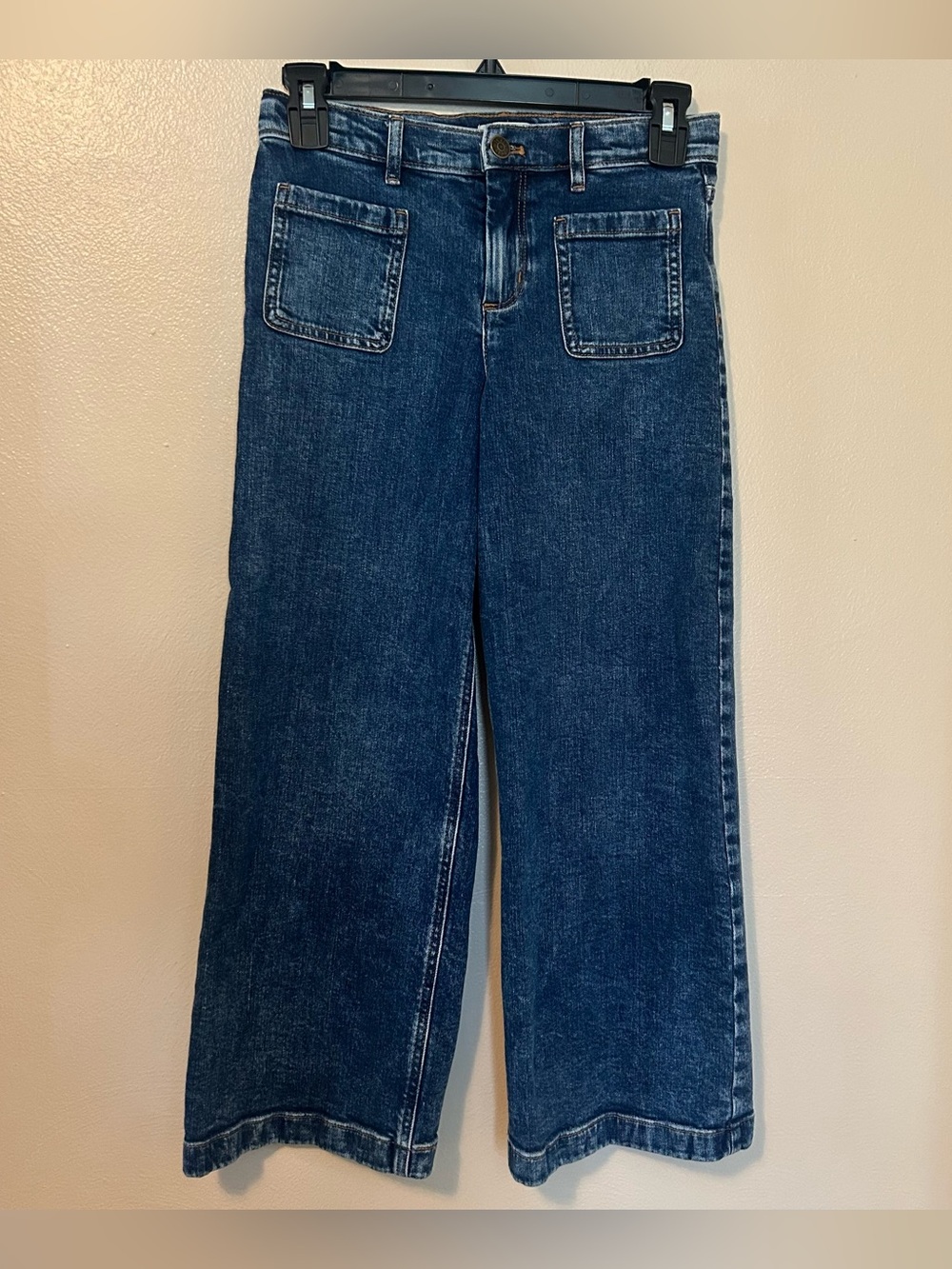 J. Crew - Crewcuts Girls Wide-Leg Patch-Pocket Denim Jeans